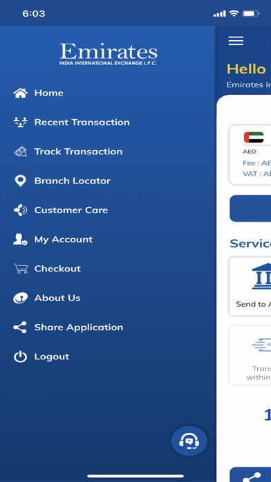 Emirates India Int’l Exchange Screenshot