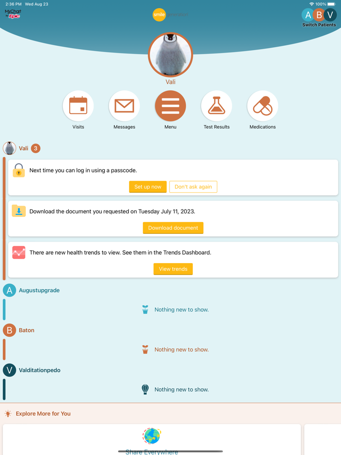 Smile Generation MyChart