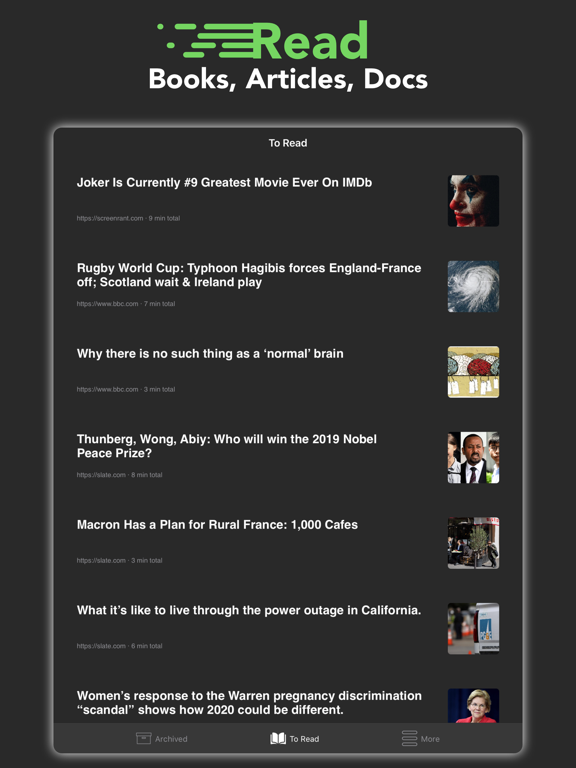 Speed Reading UpRead iPad screenshot 2 - Productivity app