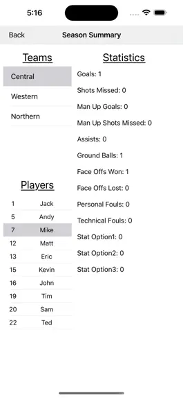 Game screenshot Lacrosse Statistics hack