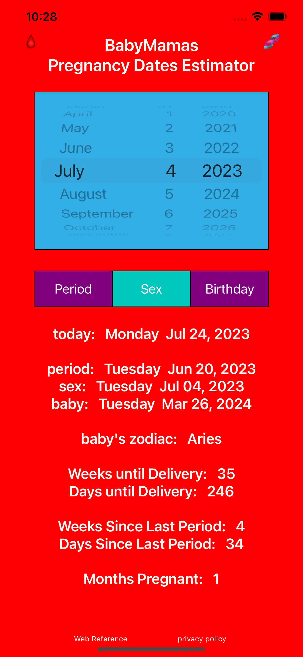 BabyMamas Pregnancy Dates