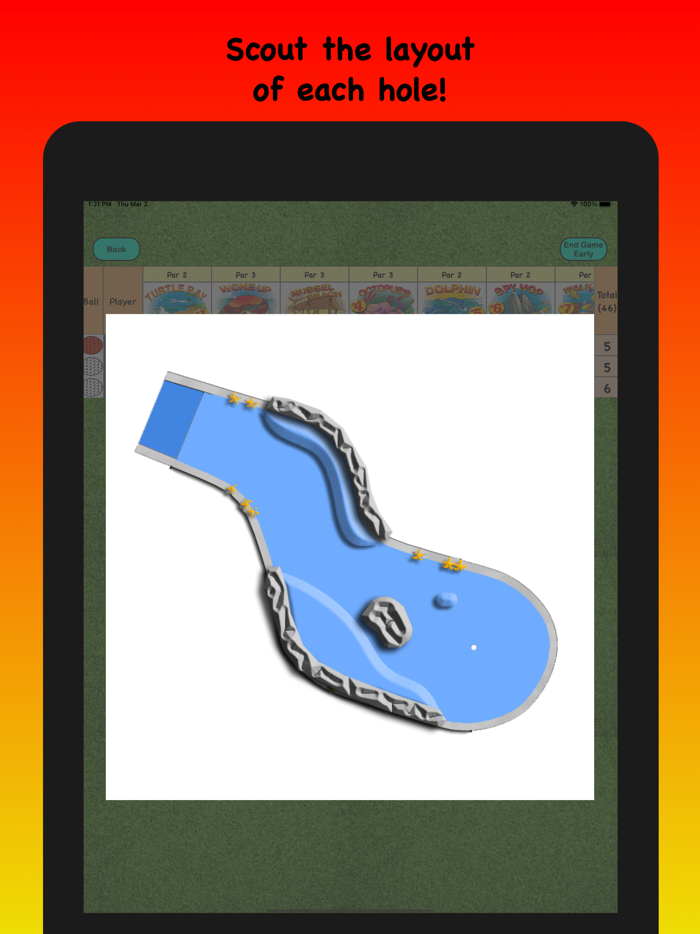 Pellys Mini Golf Scorecard