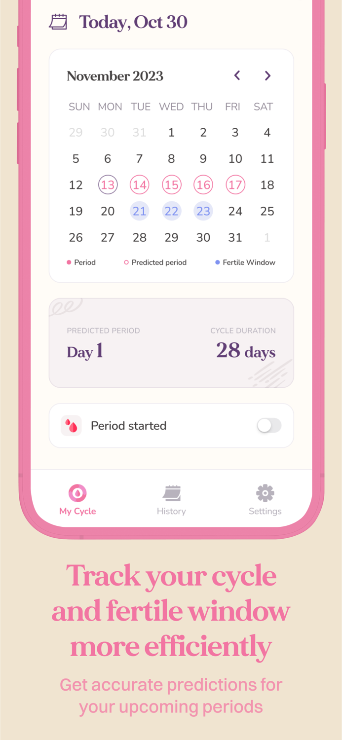 Period Tracker Cycle Calendar