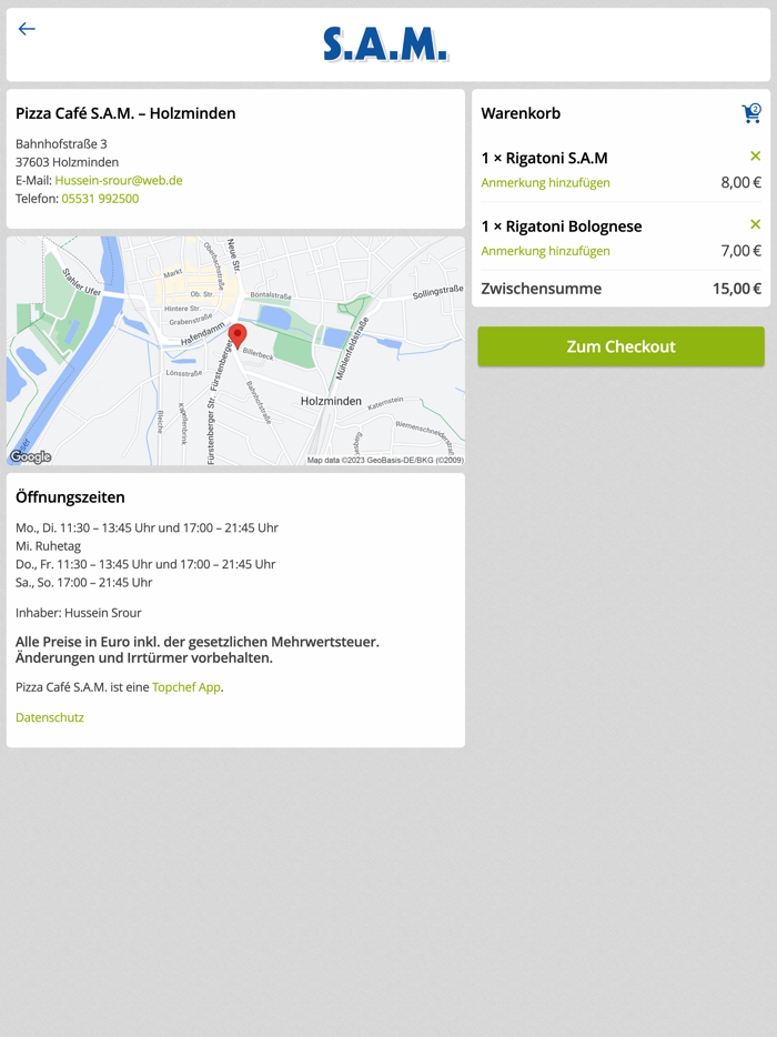 Pizza Cafe S.A.M. Holzminden