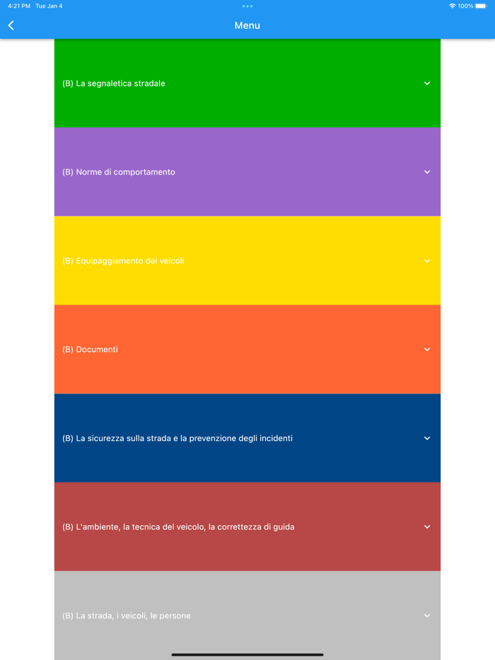 Piattaforma Quiz - A B