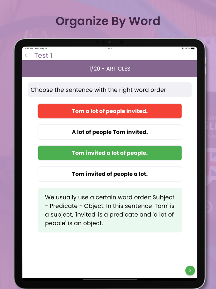 English Grammar Test 2024