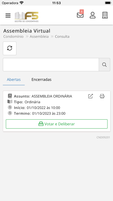 F5 Gestão de Condomínios Screenshot