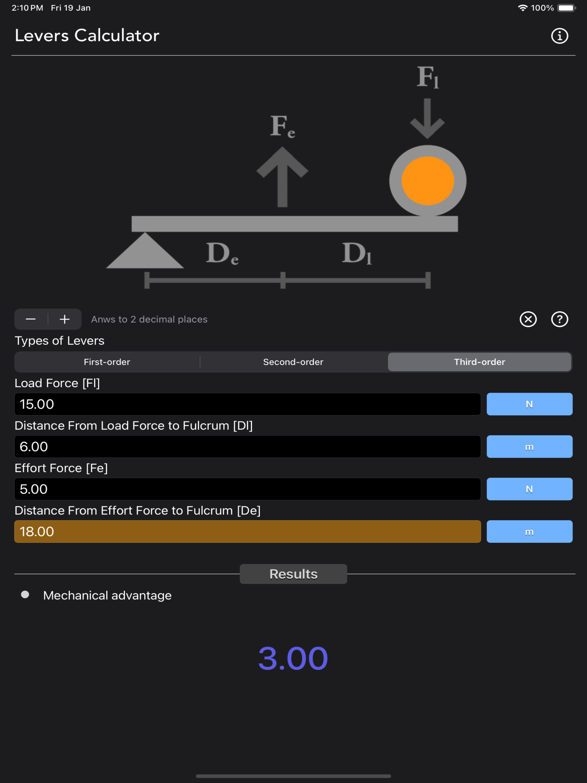 Levers Calculator