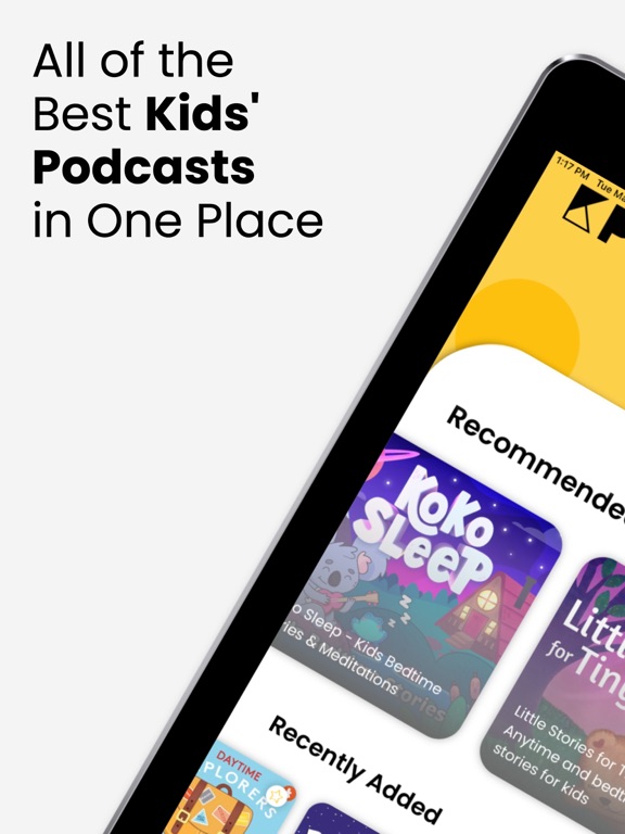 KidsPod - Podcasts for Kids iPad screenshot 1 - Entertainment app