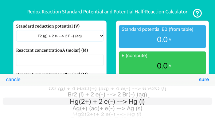 Calculate Redox Reaction