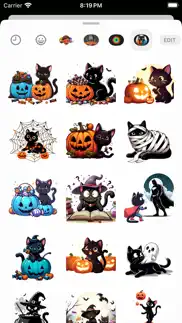 halloween black cats stickers iphone screenshot 1