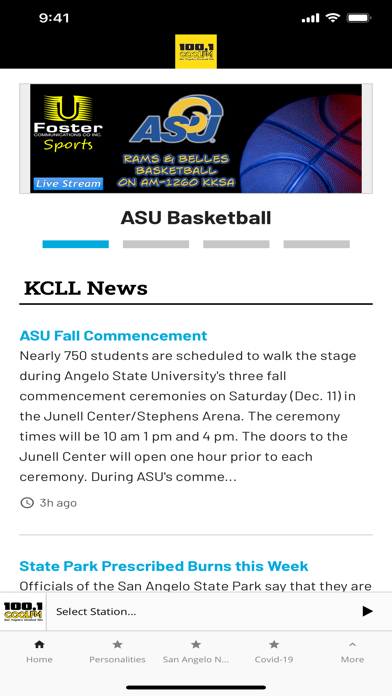 KCLL-FM Screenshot