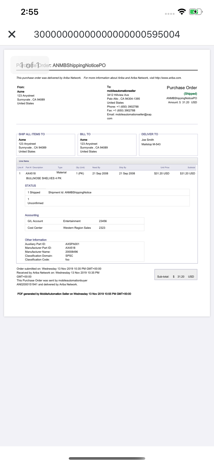 SAP Business Network Supplier