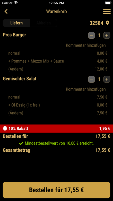 Pros Burger Löhne Screenshot