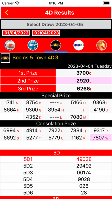 Lotto 4D Results Live 4D Toto Screenshot
