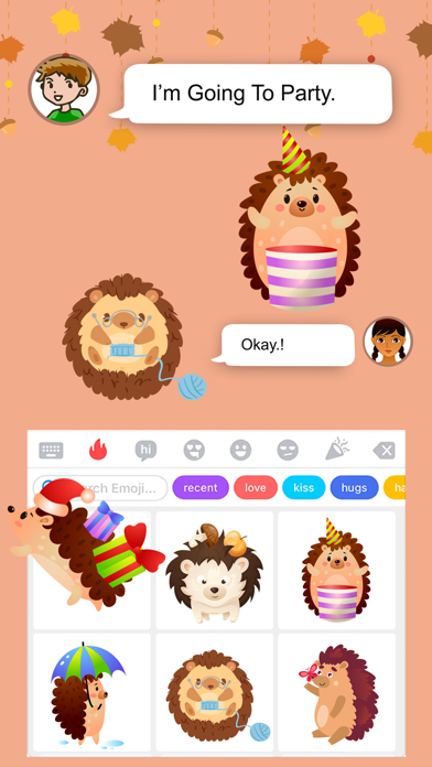 Spiky Hedgehog Stickers Screenshot