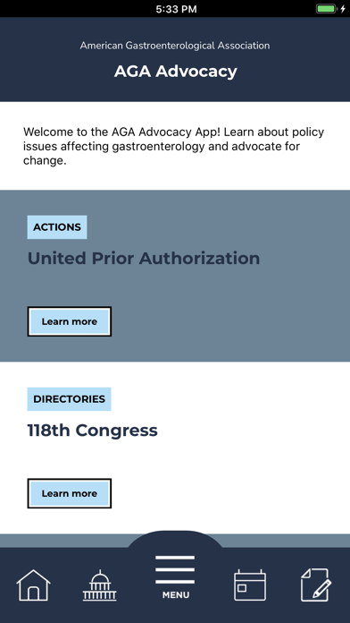 AGA Advocacy App Screenshot