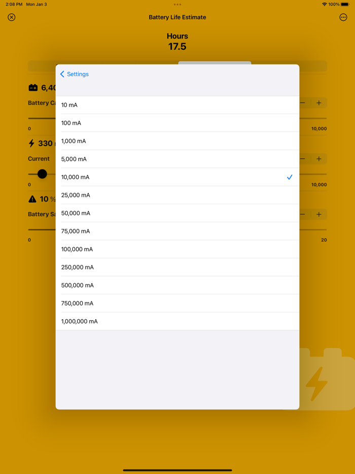 Battery Life Estimate