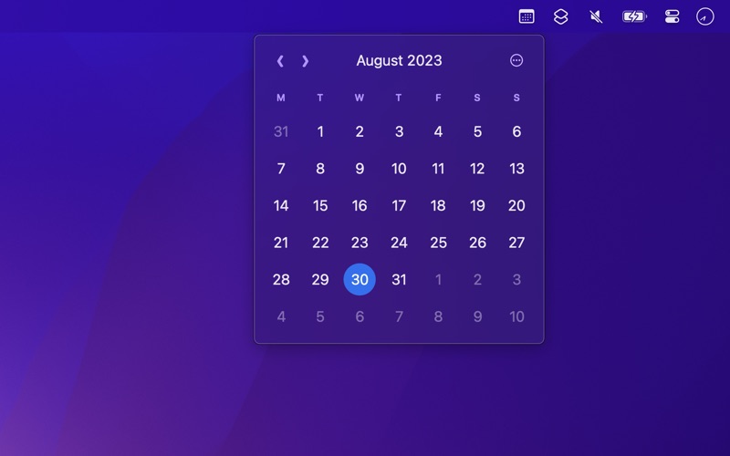 menu bar calendar iphone screenshot 1