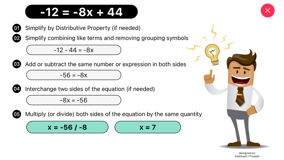 #6. First Degree Equation (ax+b=c) (iOS) 由: Paulo Narra