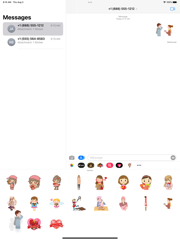 Screenshot #5 pour Valentine Day girl sticker