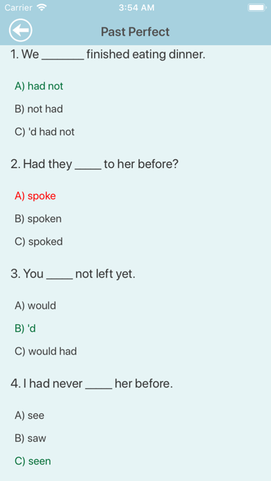 English Tenses Quiz Screenshot