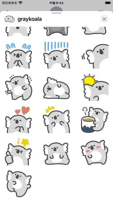 gray koala sticker Screenshot