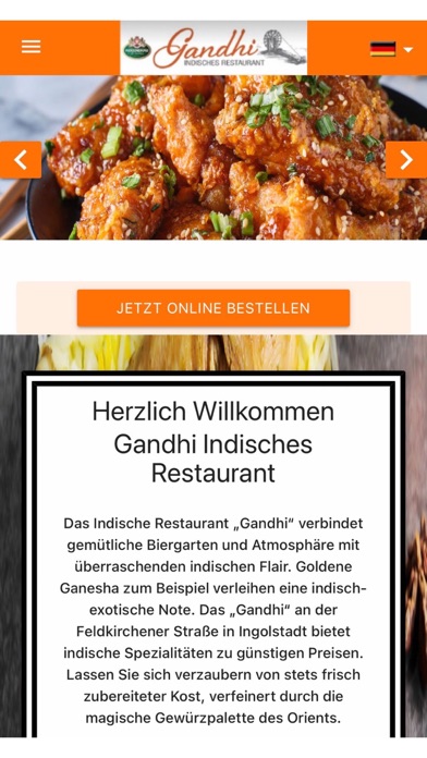 Gandhi Indisches Restaurant Screenshot