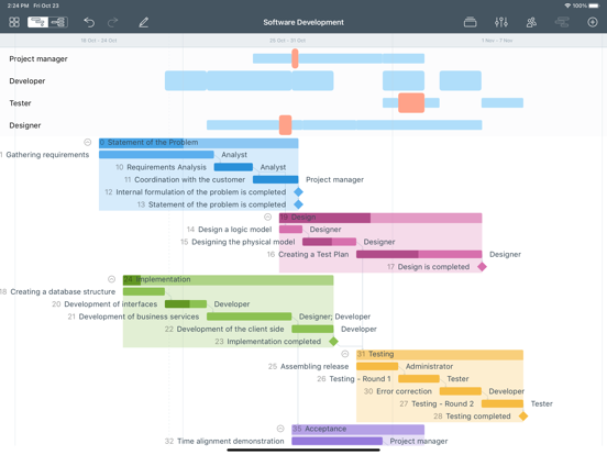 Project Office X: Gantt chart Screenshots