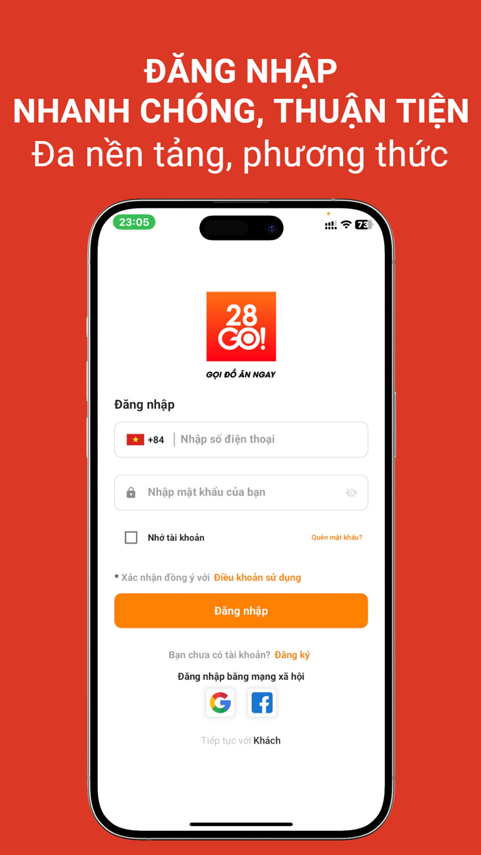 28Go - Đặt hàng nhanh chóng