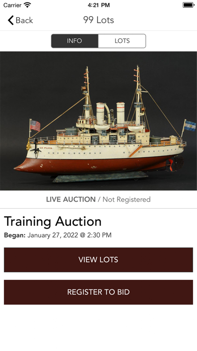 Bertoia Auctions iPhone screenshot 2 - Shopping app