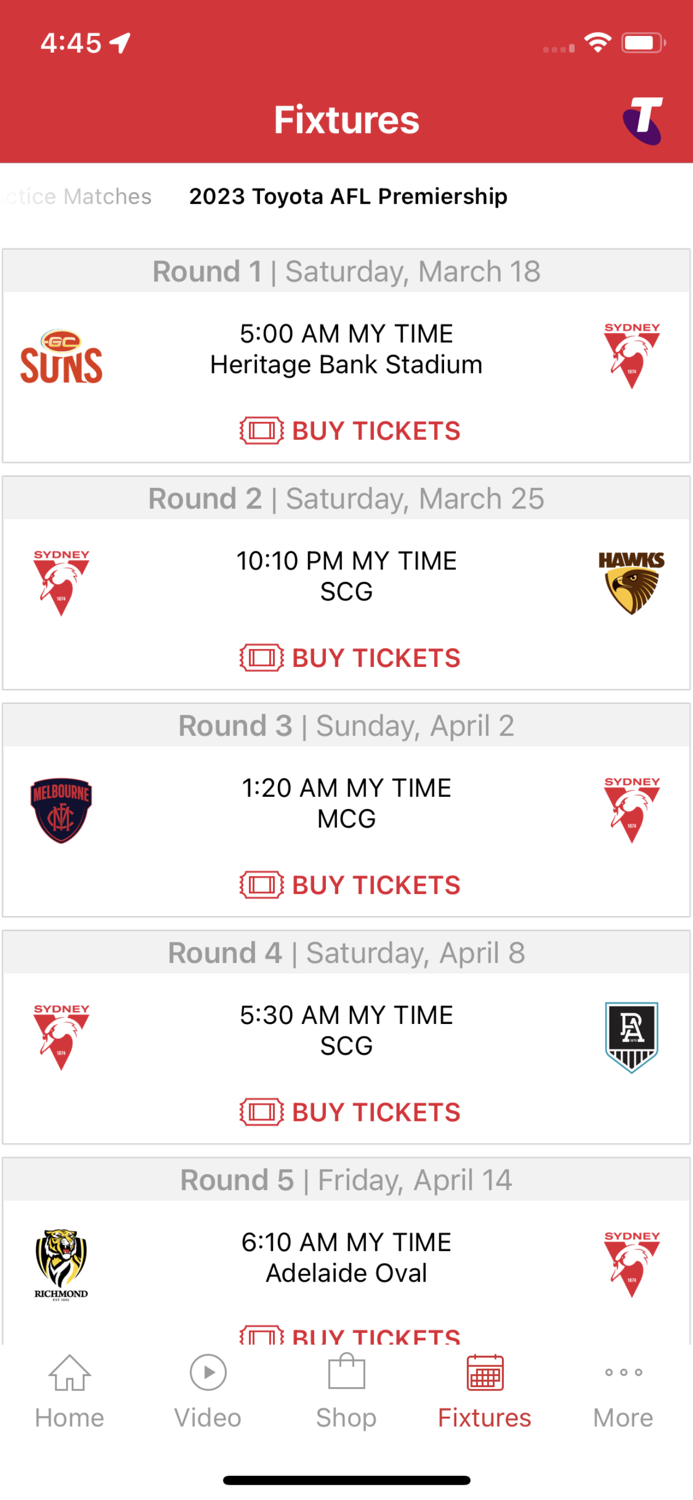 Sydney Swans Official App