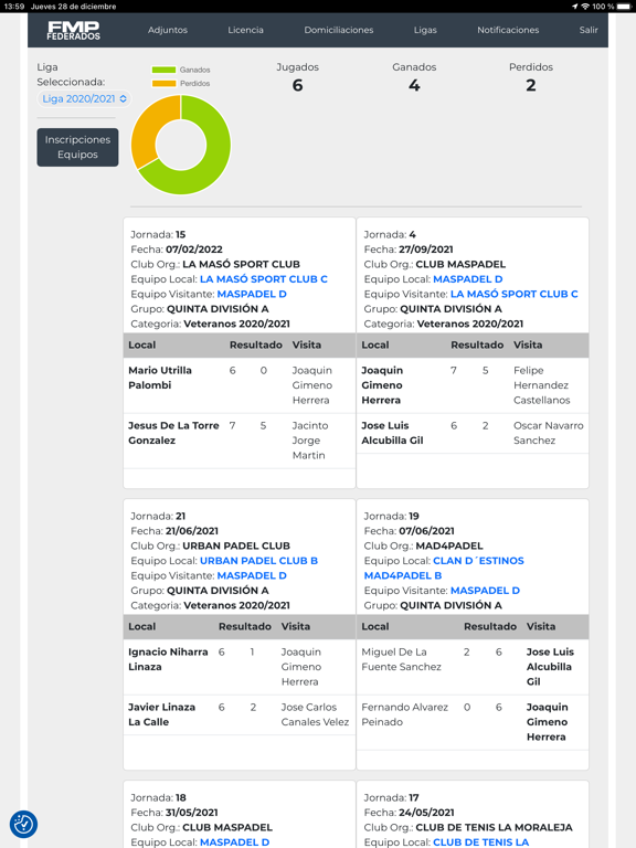 Screenshot #6 pour Fmpadel Fed Madrileña de Padel