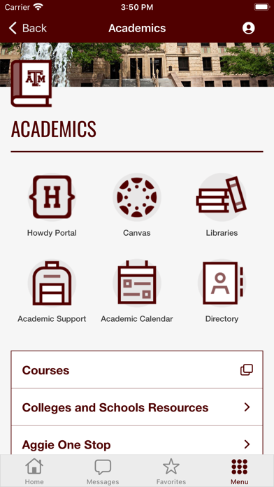 Texas A&M University Screenshot