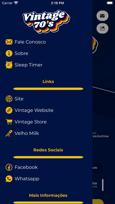 Vintage 70's Web Radio Screenshot