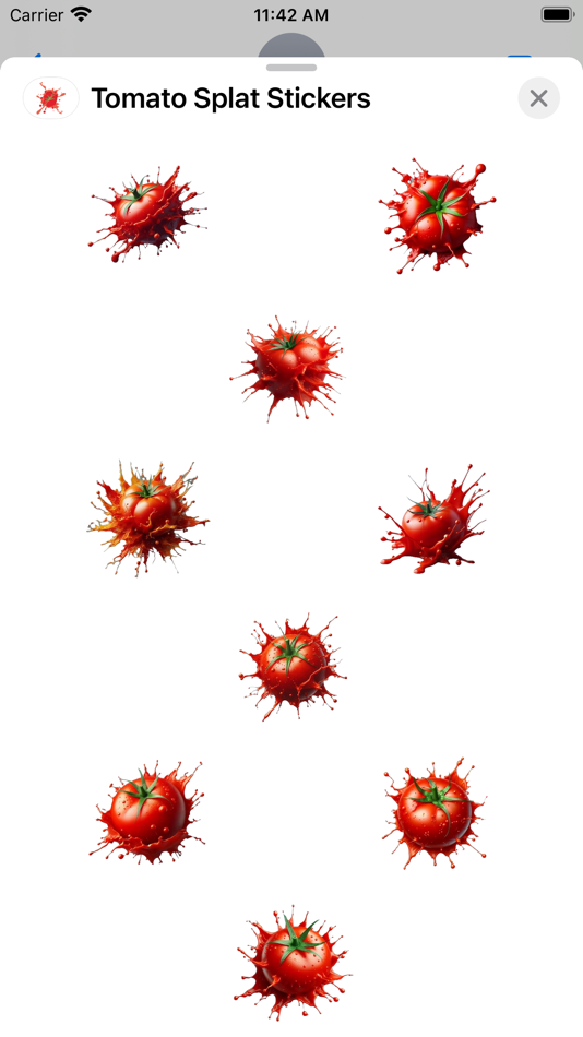 #1. Tomato Splat Stickers (iOS) Podle: Paul Scott