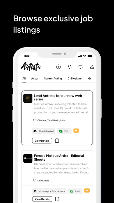 Artista Jobs Screenshot