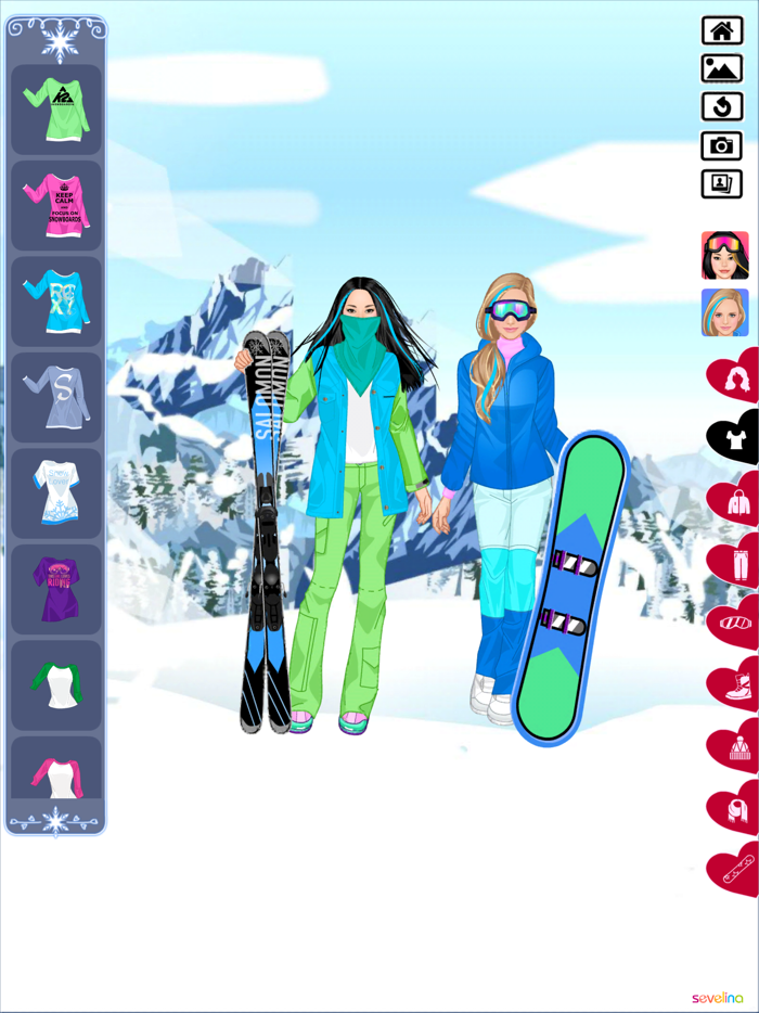 Winter time warm dress up game