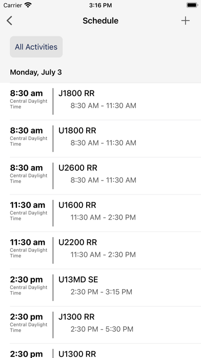 USA Table Tennis Events Screenshot