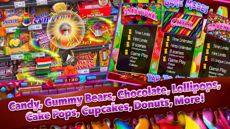 #5. Hidden Object Candy Chaos Find (iOS) By: Brainfull, LLC