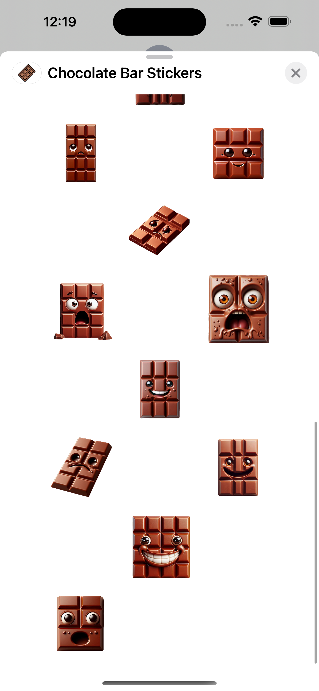 Chocolate Bar Stickers