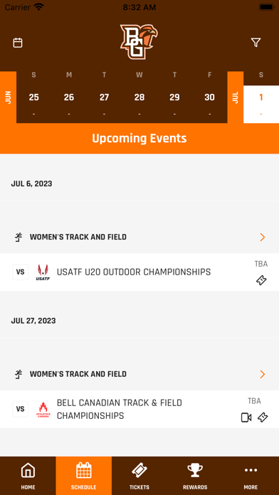 BGSU Athletics Screenshot