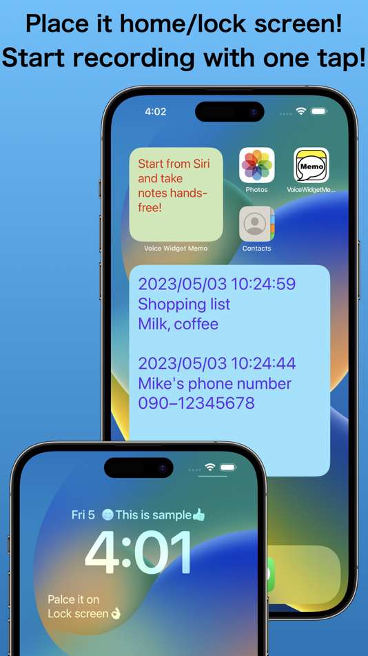 #2. Voice Widget Memo (iOS) By: Yutaka Kato