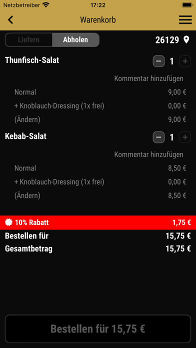 King Pizzeria Oldenburg Screenshot