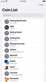 crypto miner stats iphone screenshot 1