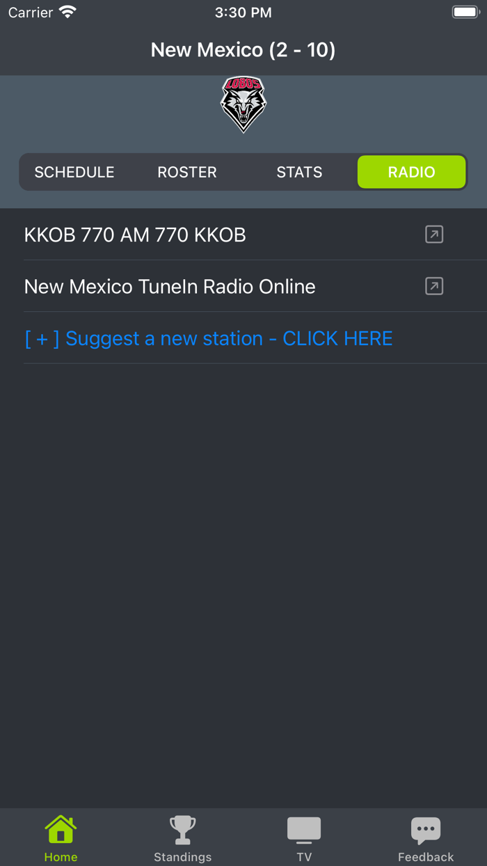 New Mexico Football Schedules