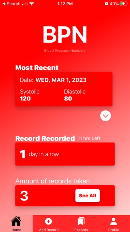 Blood Pressure Numbers