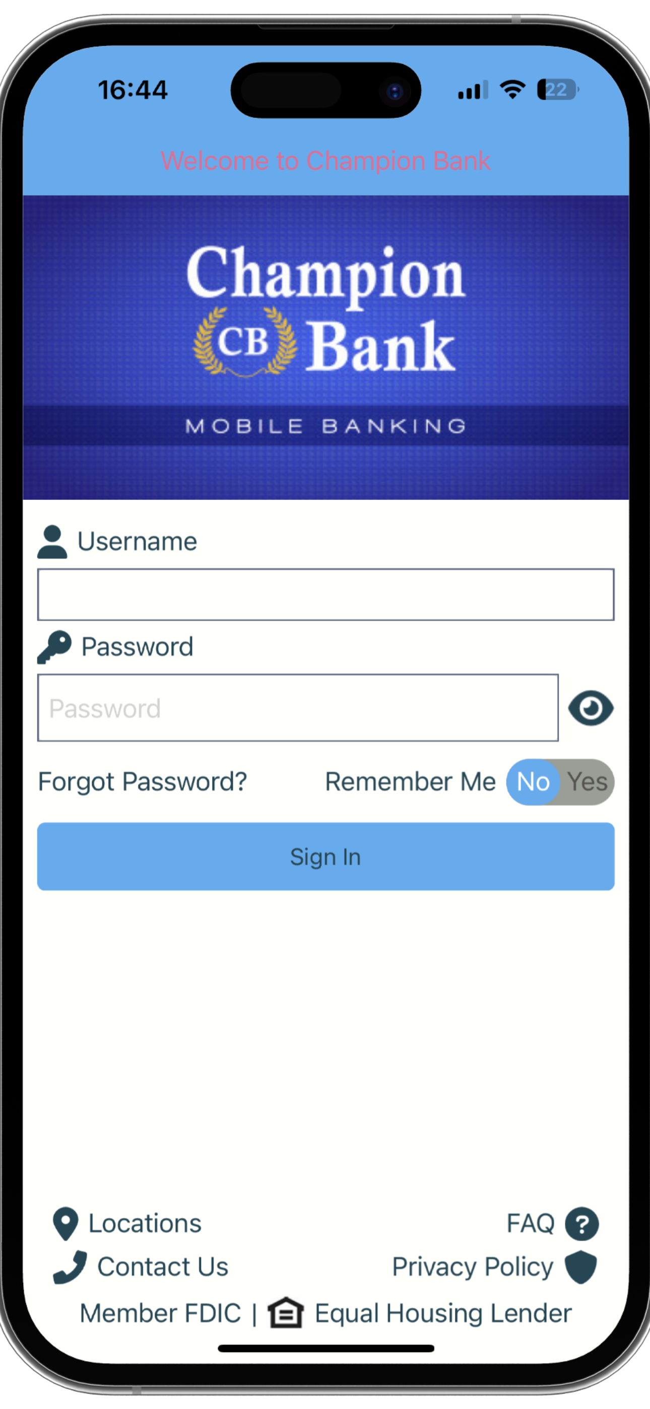 Champion Bank i2Mobile