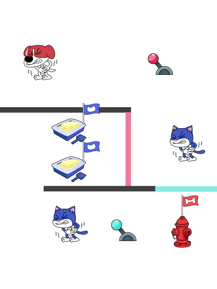 Toilet Maze Cat and Dog Puzzle