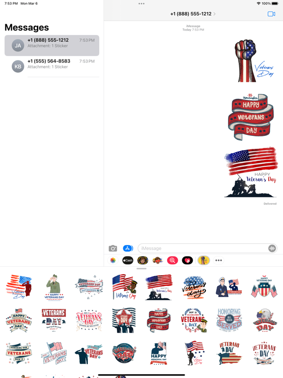 Screenshot #6 pour Happy Veterans Day Stickers